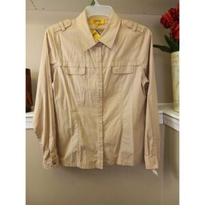 209 Wst Womens Beige Long‎ Sleeve  Comfort Shirt Size 12